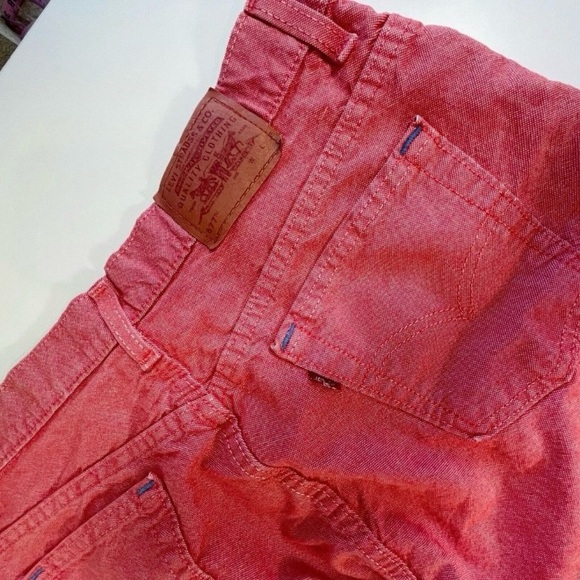 Levis Womens Vintage Crop Straight leg Jeans Red 14 Denim USA - Picture 5 of 12